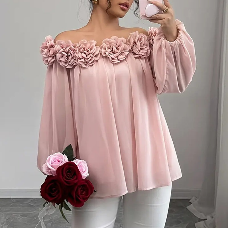 π· 3D Floral Off-Shoulder Blouse β Elegant, Romantic & Perfectly Dressy