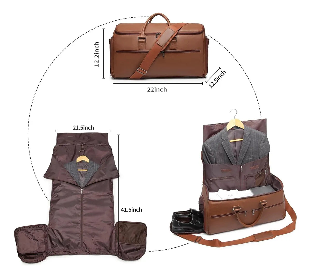 👜 Brown Travel Duffel Bag – Oversized Weekender & Carry-On