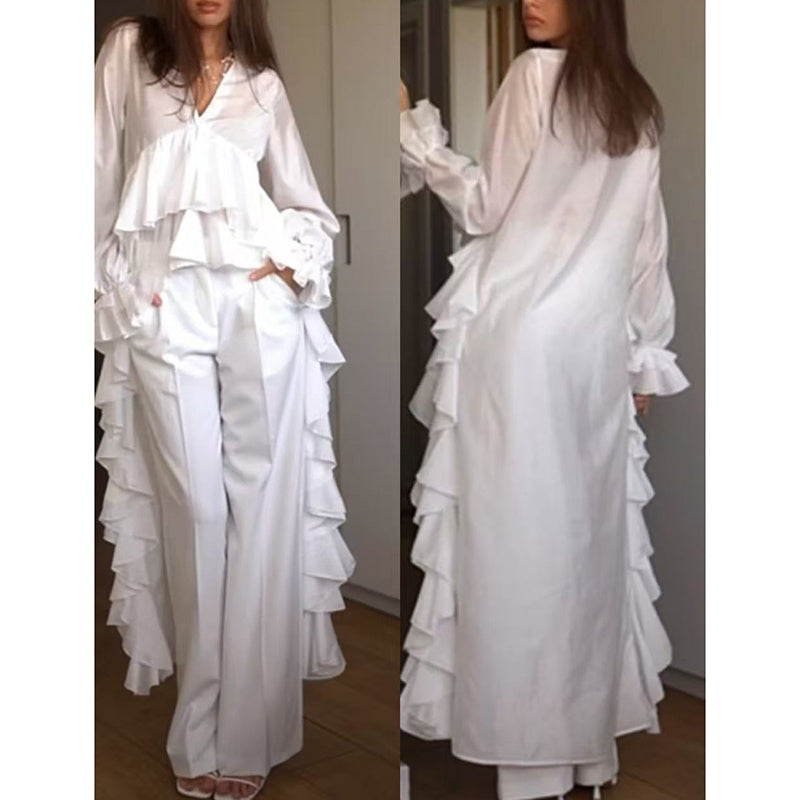 πΈ Elegant Ruffled V-Neck Blouse β Sophisticated, Stylish & Perfectly Versatile