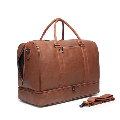 👜 Brown Travel Duffel Bag – Oversized Weekender & Carry-On