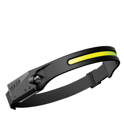 💡 COB LED Induction Riding Headlamp – USB Rechargeable Waterproof Headlight