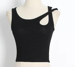 👚 2020 Women's Asymmetrical Ribbed Crop Top – Chic, Trendy & Comfortable