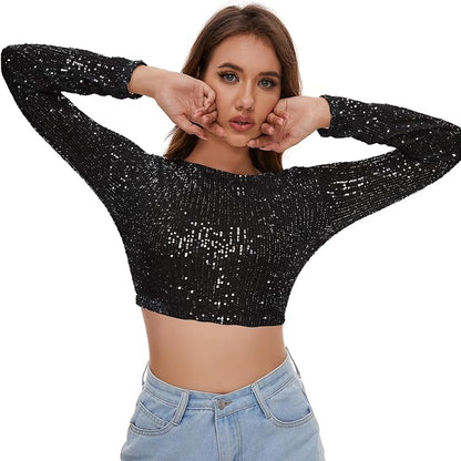 ✨ Sequin Crop Top – Shine Boldly at Every Party