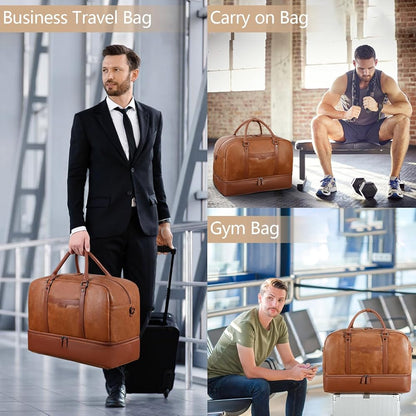 👜 Brown Travel Duffel Bag – Oversized Weekender & Carry-On
