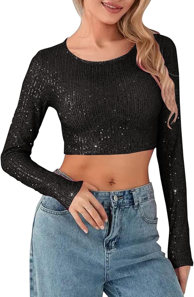 ✨ Sequin Crop Top – Shine Boldly at Every Party