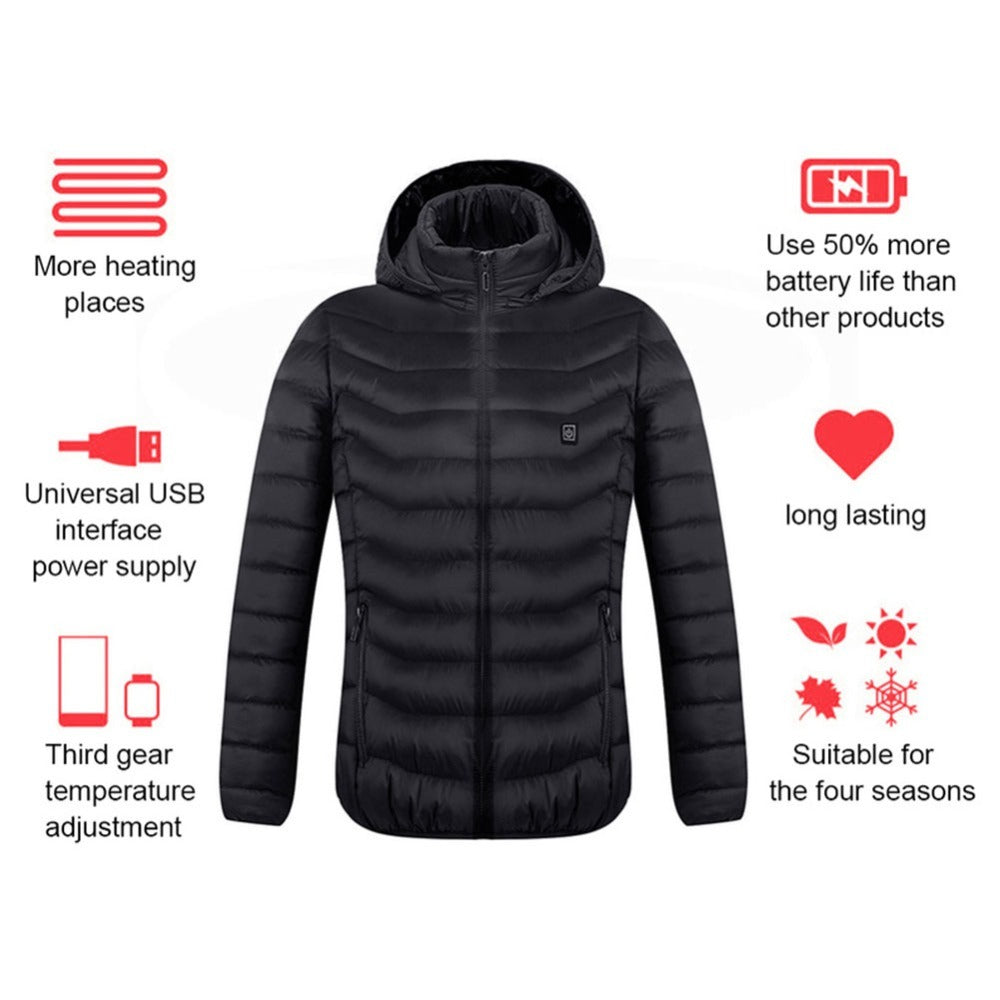 🔥 USB Heated Jacket – Stay Warm Anytime, Anywhere