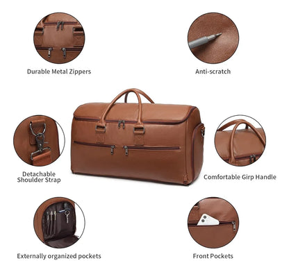 👜 Brown Travel Duffel Bag – Oversized Weekender & Carry-On