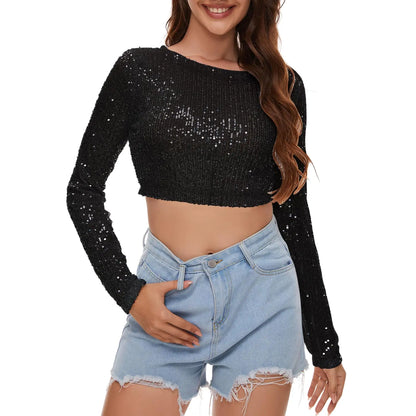 ✨ Sequin Crop Top – Shine Boldly at Every Party