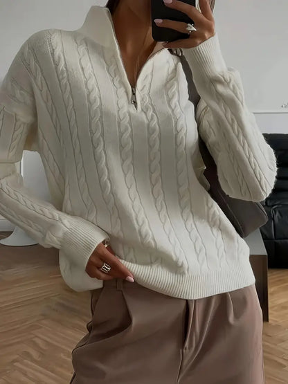 💫 Casual Half-Zip Knit Pullover – Cozy, Chic & Effortlessly Versatile