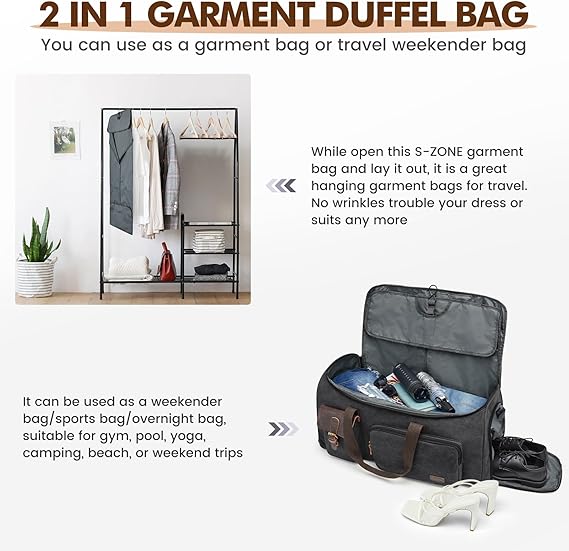 🧳 3-in-1 Travel Garment & Duffel Bag Set – Stylish, Spacious & Convertible