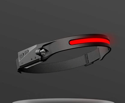 💡 COB LED Induction Riding Headlamp – USB Rechargeable Waterproof Headlight