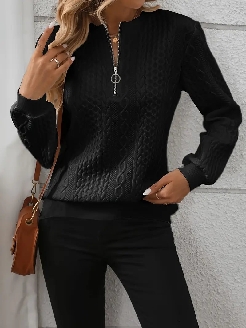 💫 Casual Half-Zip Knit Pullover – Cozy, Chic & Effortlessly Versatile