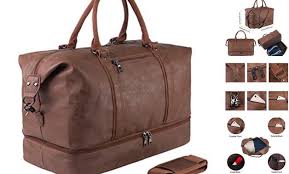 👜 Brown Travel Duffel Bag – Oversized Weekender & Carry-On